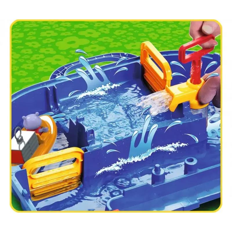 Conjunto de brincar canal de água BIG Aquaplay MegaLockBox para crianças dos 3 aos 7 anos, multicolorido com componentes azuis