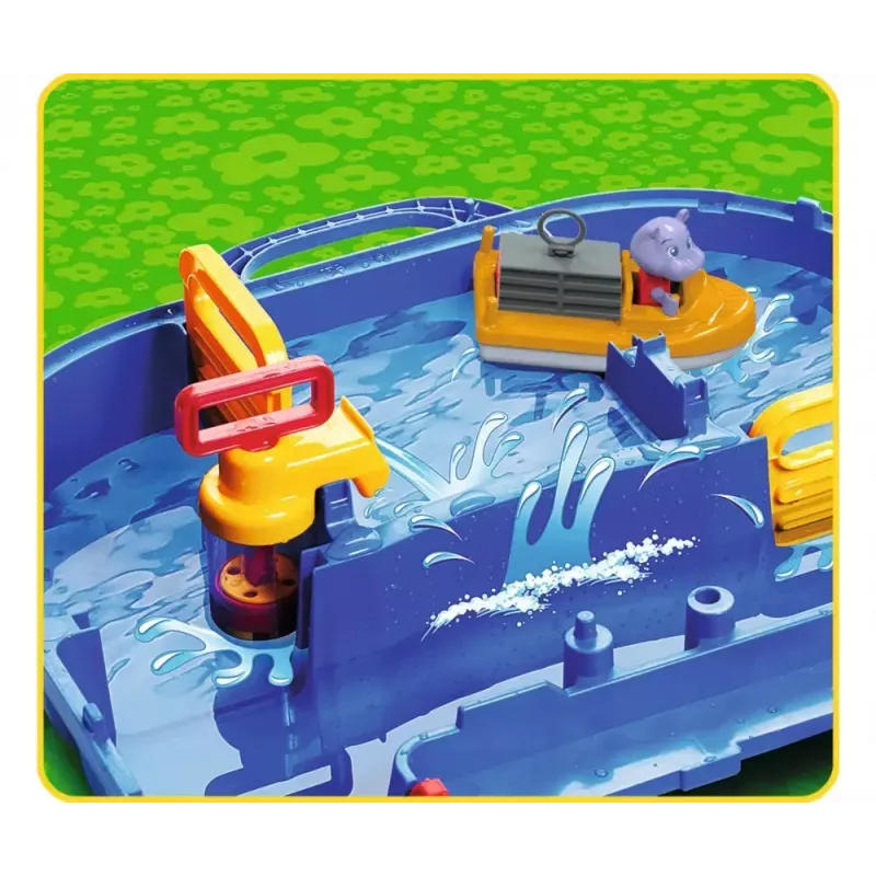 Conjunto de brincar canal de água BIG Aquaplay MegaLockBox para crianças dos 3 aos 7 anos, multicolorido com componentes azuis
