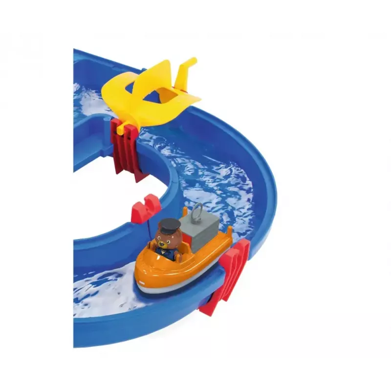 Conjunto de brincar canal de água BIG Aquaplay MegaLockBox para crianças dos 3 aos 7 anos, multicolorido com componentes azuis