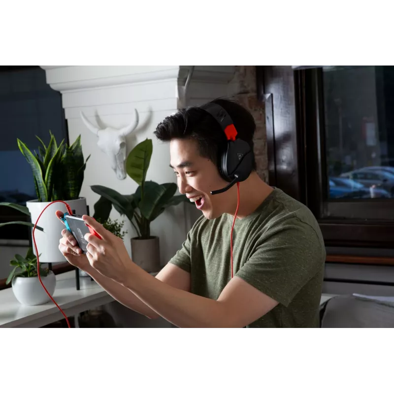 Headset de gaming estéreo over-ear Turtle Recon 70 — preto, estéreo com fios, controlos numa das orelhas