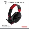 Headset de gaming estéreo over-ear Turtle Recon 70 — preto, estéreo com fios, controlos numa das orelhas
