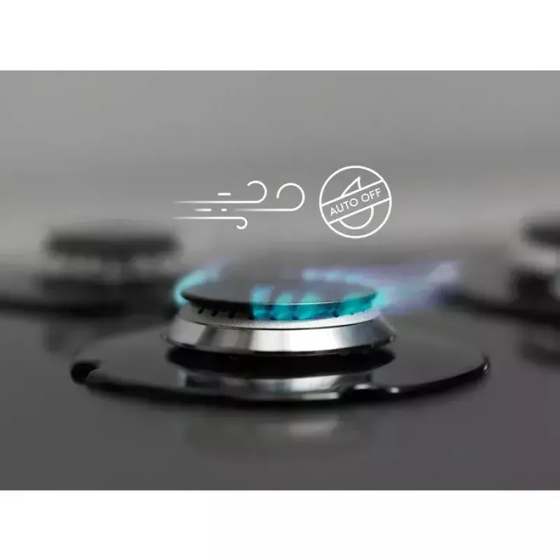 Placa de gás CGS6436BX WOK, 4 zonas de cozedura, controlo mecânico