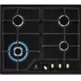 Placa de gás Electrolux EGS6436RK 4 bicos preto, Wok 4000W, grelhas de ferro fundido, botões rotativos