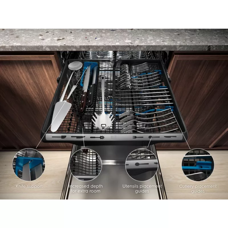 Máquina de lavar loiça encastrável Electrolux EEM69410W — 15 conjuntos de louça, 42 dB, tamanho completo 60 cm, AirDry
