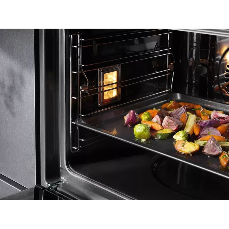 Tabuleiro de forno Electrolux E9OOAF11 — retangular 385×465×25 mm, revestimento antiaderente, preto