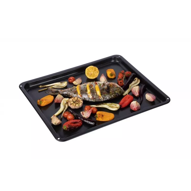 Tabuleiro de forno Electrolux E9OOAF11 — retangular 385×465×25 mm, revestimento antiaderente, preto