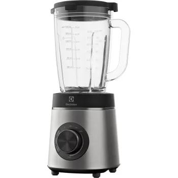 Batedeira de mesa Electrolux E6TB1-6ST — taça de 1,75 L, 1400 W, botão rotativo, preto/aço inoxidável/transparente