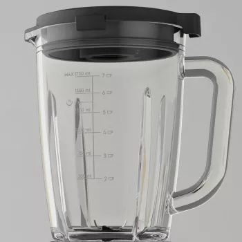 Batedeira de mesa Electrolux E6TB1-6ST — taça de 1,75 L, 1400 W, botão rotativo, preto/aço inoxidável/transparente
