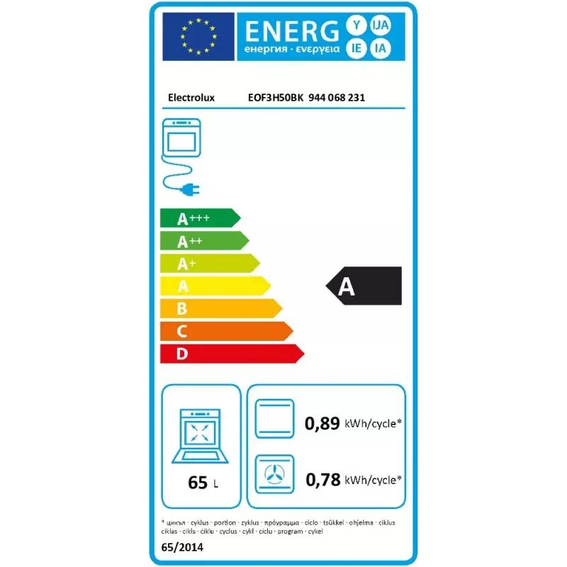 Electrolux EOF3H50BK 65 L 2090 W preto, aço inoxidável