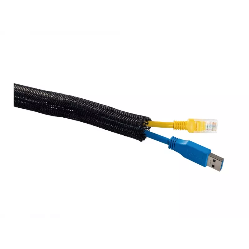 Organizador de cabos Multibrackets M Universal Cable Sock Self Wrap Basic 19 mm Preto 50 m, poliéster, -50–150 °C