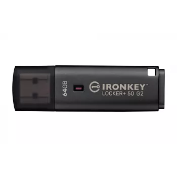 Pen drive KINGSTON IronKey Locker Plus 50 G2 64 GB, USB Type-A, USB 3.2 Gen 1, AES-256, FIPS 197