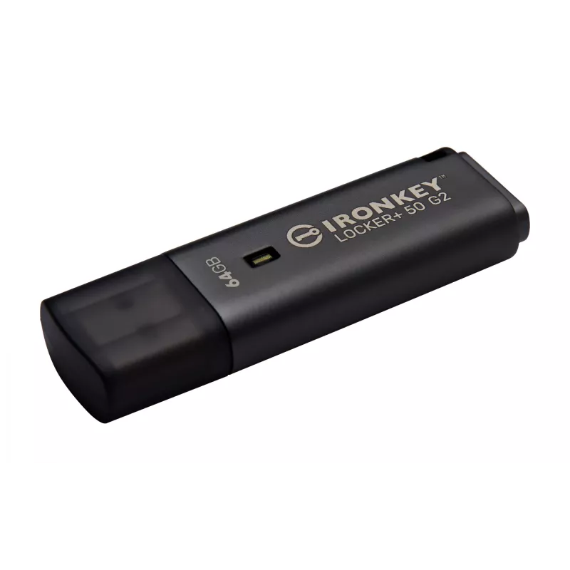 Pen drive KINGSTON IronKey Locker Plus 50 G2 64 GB, USB Type-A, USB 3.2 Gen 1, AES-256, FIPS 197