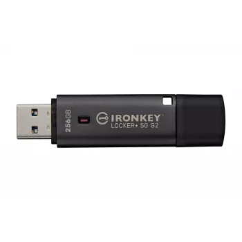 Pen drive KINGSTON IronKey Locker Plus 50 G2 256 GB, USB Type-A, USB 3.2 Gen 1, AES-256, FIPS 197