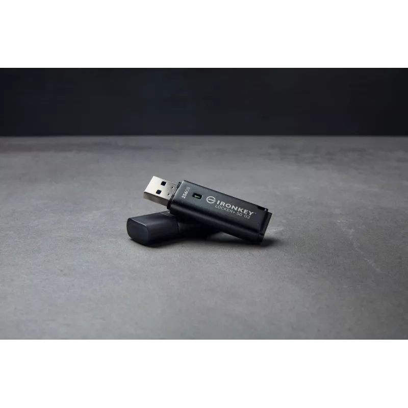 Pen drive KINGSTON IronKey Locker Plus 50 G2 256 GB, USB Type-A, USB 3.2 Gen 1, AES-256, FIPS 197