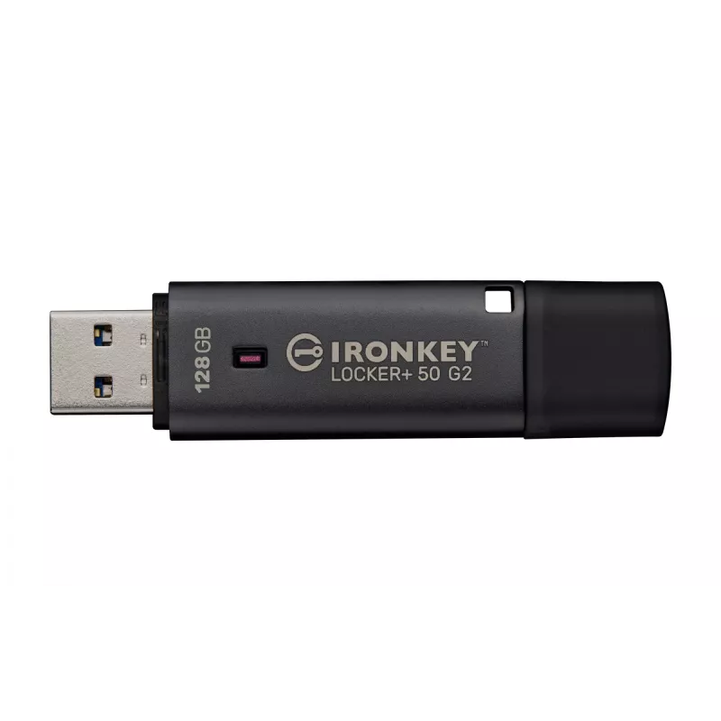Pen drive KINGSTON IronKey Locker Plus 50 G2 128GB, USB Type-A, USB 3.2 Gen 1, AES-256, FIPS 197
