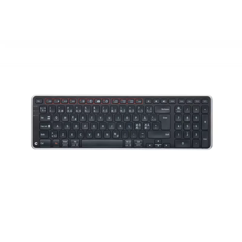 Contour Design Balance teclado, tamanho completo (100%), sem fios, RF Wireless + USB, teclado com interruptores de tesoura, QWERTY, preto