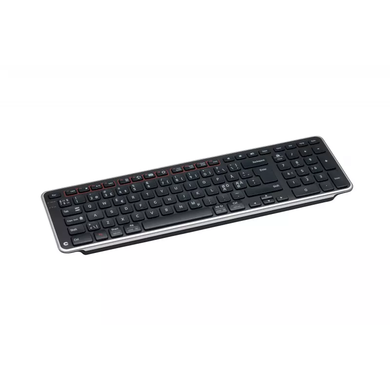 Contour Design Balance teclado, tamanho completo (100%), sem fios, RF Wireless + USB, teclado com interruptores de tesoura, QWERTY, preto