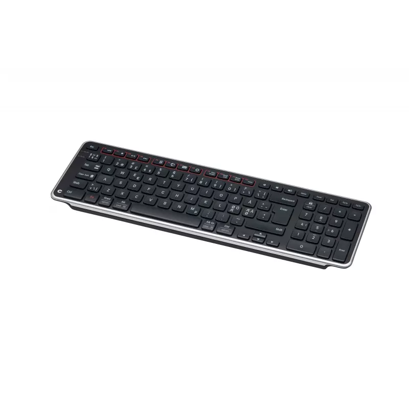 Contour Design Balance teclado, tamanho completo (100%), sem fios, RF Wireless + USB, teclado com interruptores de tesoura, QWERTY, preto