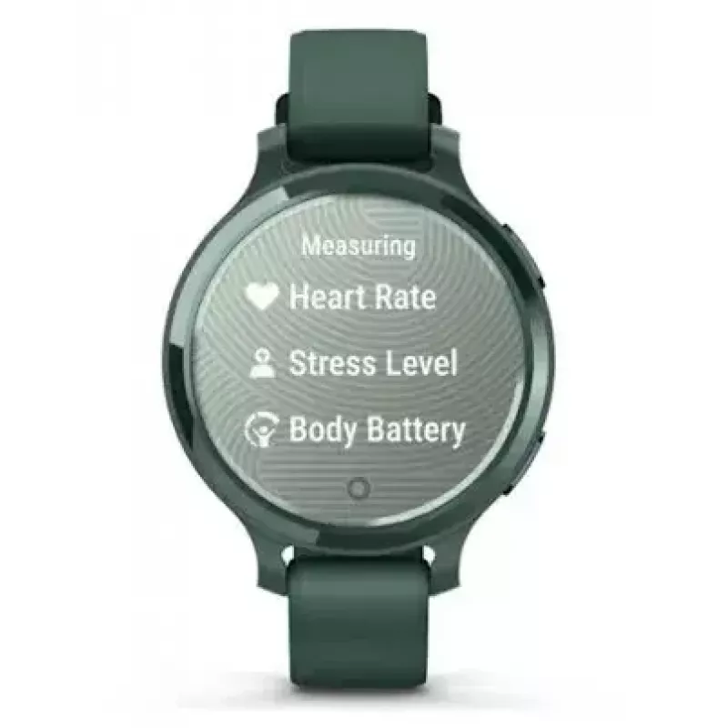 Smartwatch GARMIN Lily 2 Active Verde — caixa de alumínio de 38 mm, pulseira de silicone, GPS, SpO2, 5 ATM, 9 dias de bateria