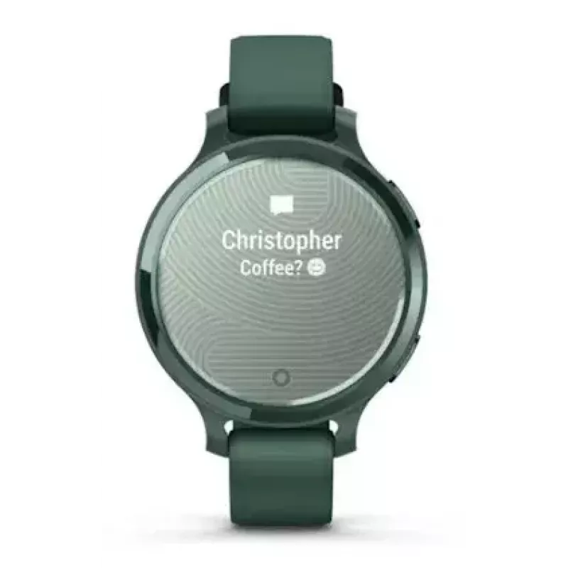 Smartwatch GARMIN Lily 2 Active Verde — caixa de alumínio de 38 mm, pulseira de silicone, GPS, SpO2, 5 ATM, 9 dias de bateria