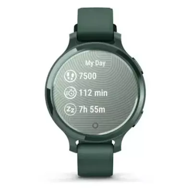 Smartwatch GARMIN Lily 2 Active Verde — caixa de alumínio de 38 mm, pulseira de silicone, GPS, SpO2, 5 ATM, 9 dias de bateria