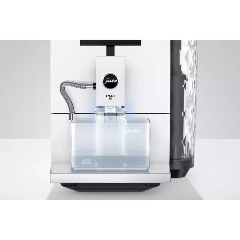 Máquina de café expresso JURA ENA 8 (EC) — automática, depósito de água de 1,1 l, recipiente de grãos de 125 g, 15 programas, 15 bar, Thermoblock, Wi‑Fi, branco