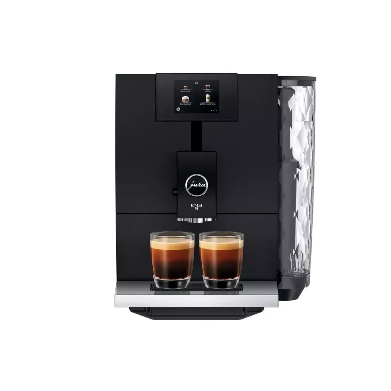 Máquina de café expresso JURA ENA 8 (EC) — depósito de água de 1,1 litros, 125 g de grãos, 15 bar, moinho integrado, 10 chávenas