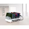Estação de carregamento Manhattan 10 portas USB-C, saída USB-C: 10x 20 W, máx. 200 W, alimentação AC (incl. adaptador US/EU/UK)