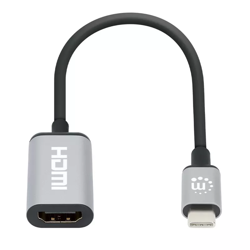 Cabo USB-C para HDMI Manhattan, 4K@60Hz, 5 Gbit/s (USB 3.2 Gen1 também conhecido como USB 3.0), 15 cm, preto, macho para fêmea, três anos de garantia