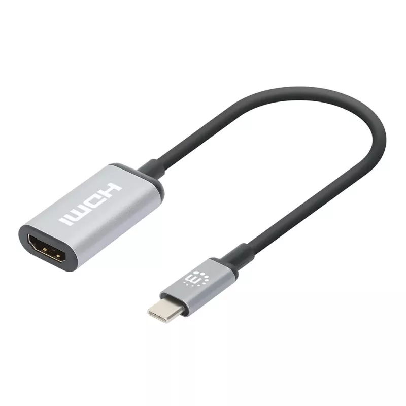 Cabo USB-C para HDMI Manhattan, 4K@60Hz, 5 Gbit/s (USB 3.2 Gen1 também conhecido como USB 3.0), 15 cm, preto, macho para fêmea, três anos de garantia