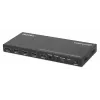 Comutador multiviewer HDMI 4K 4 portas Manhattan, comutador com quatro entradas num ecrã, 4K@30Hz, várias opções de visualização incluindo picture-in-picture e ecrã duplo/quádruplo, botões ou telecomando, áudio 3,5 mm e Toslink, preto, 3 anos de garantia