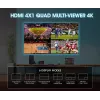 Comutador multiviewer HDMI 4K 4 portas Manhattan, comutador com quatro entradas num ecrã, 4K@30Hz, várias opções de visualização incluindo picture-in-picture e ecrã duplo/quádruplo, botões ou telecomando, áudio 3,5 mm e Toslink, preto, 3 anos de garantia