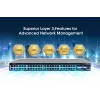 Comutador Intellinet 54 portas L3 Fully Managed PoE+ com 48 portas Gigabit Ethernet e 6 uplinks SFP+