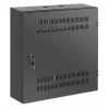 Armário de montagem em parede Intellinet Low-Profile 19 polegadas com 4U calhas horizontais e 2U verticais, caixa elegante e poupadora de espaço com apenas 170 mm de profundidade, ideal para aplicações AV, multimédia e vigilância, montado, preto RAL 7021