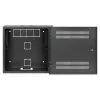 Armário de montagem em parede Intellinet Low-Profile 19 polegadas com 4U calhas horizontais e 2U verticais, caixa elegante e poupadora de espaço com apenas 170 mm de profundidade, ideal para aplicações AV, multimédia e vigilância, montado, preto RAL 7021