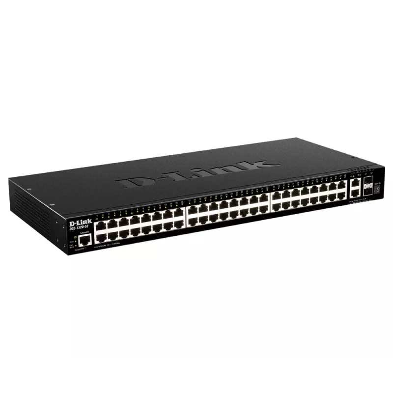 D-Link switch Gigabit Stackable Smart Managed de 48 portas com 2 portas 10GBase-T e 2 portas 10G SFP+
