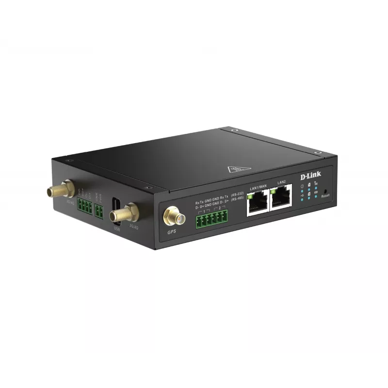 D-Link gateway IIoT 4G LTE, gateway móvel, preto, 4G, LTE, LTE, MicroSD (TransFlash), externo
