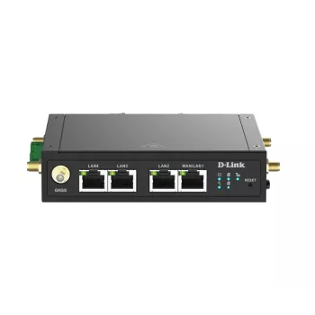 D-Link router VPN Wi-Fi 4G LTE M2M, router de rede móvel, preto, montagem em calha DIN, 802.11b, 802.11g, Wi-Fi 4 (802.11n), 300 Mbit/s, 4G