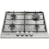 Whirlpool TGML 650 IX Placa de encastrar em aço inoxidável 58 cm gás 4 zonas de cozedura