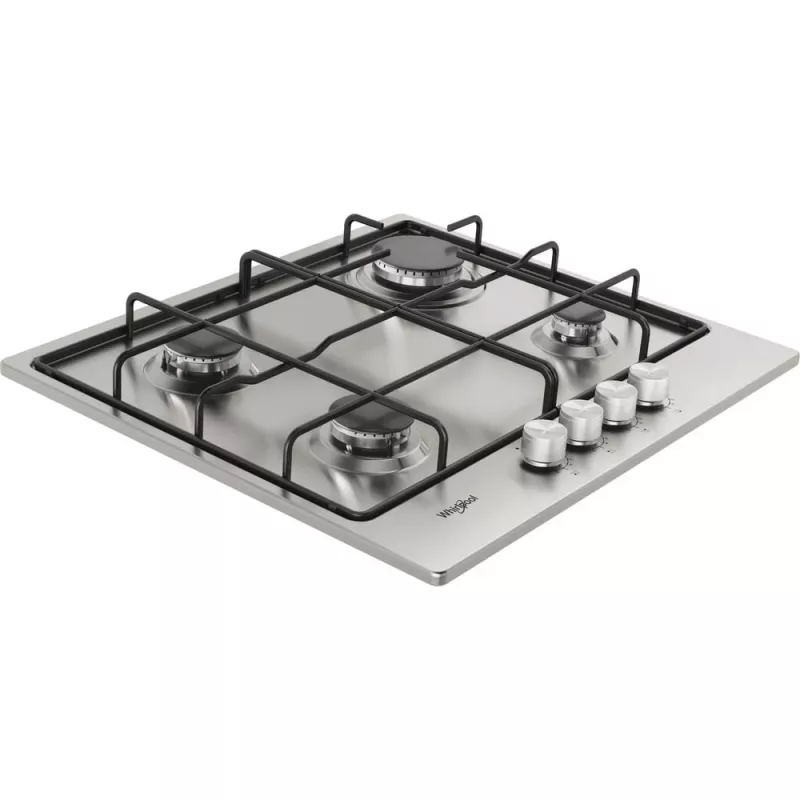 Whirlpool TGML 650 IX Placa de encastrar em aço inoxidável 58 cm gás 4 zonas de cozedura