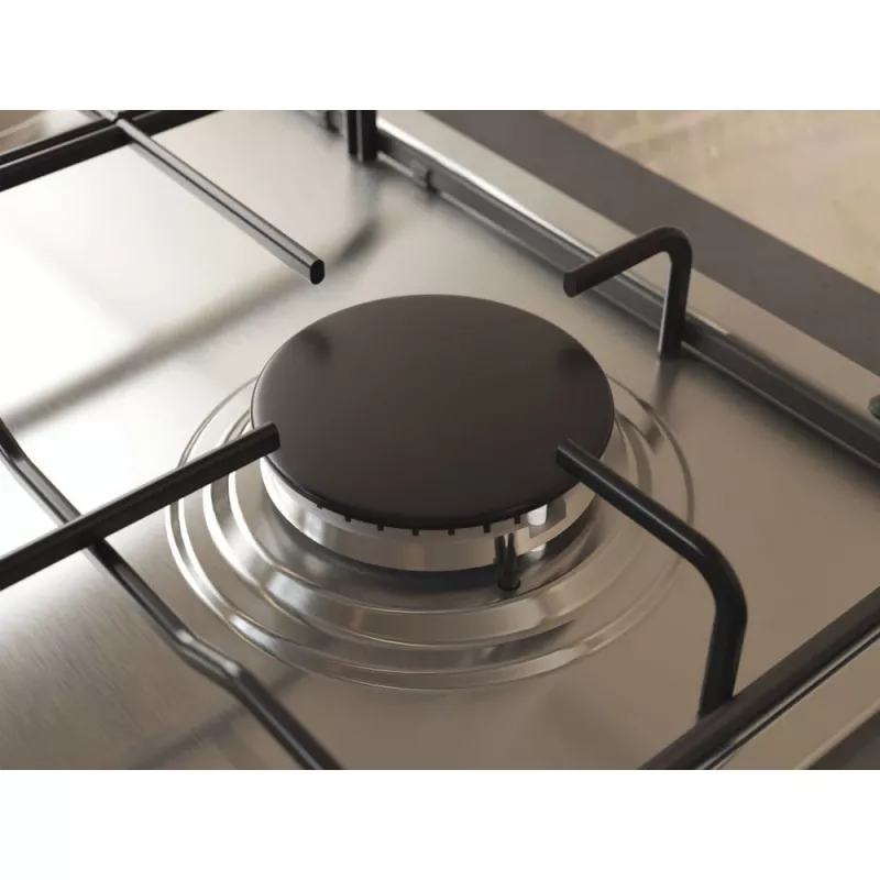 Whirlpool TGML 650 IX Placa de encastrar em aço inoxidável 58 cm gás 4 zonas de cozedura