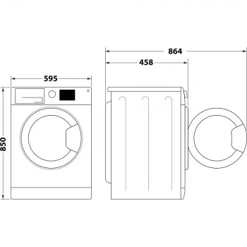 Whirlpool WRBSB 6249 S EU Máquina de lavar roupa de carga frontal 6 kg 1151 rpm preto, branco
