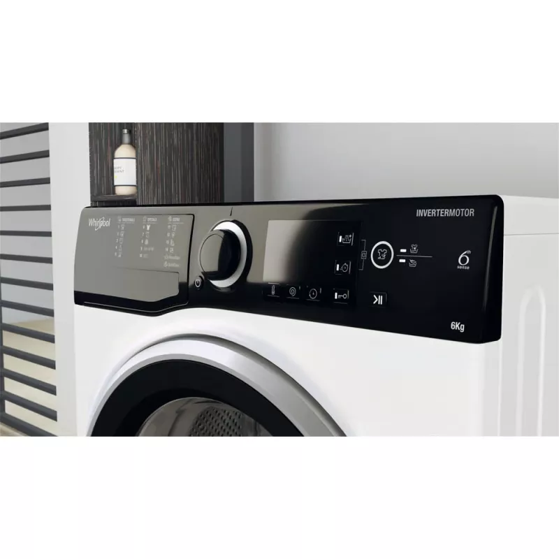 Whirlpool WRBSB 6249 S EU Máquina de lavar roupa de carga frontal 6 kg 1151 rpm preto, branco