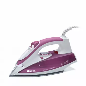 Ariete 6215 Ferro de engomar a vapor, 2200 W, base em aço inoxidável, 0,28 L, violeta/branco