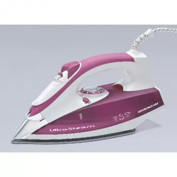 Ariete 6215 Ferro de engomar a vapor, 2200 W, base em aço inoxidável, 0,28 L, violeta/branco