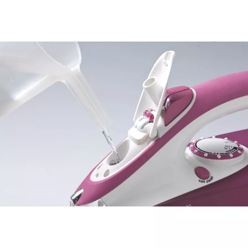 Ariete 6215 ferro de engomar a vapor, 2200 W, base de aço inoxidável, 0,28 L, violeta/branco