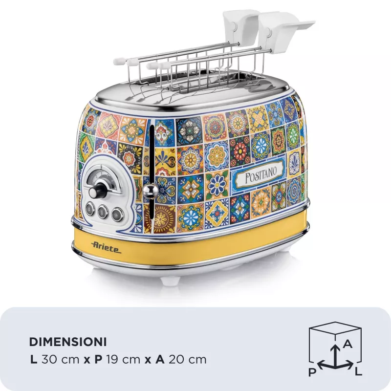 Ariete 0155/0P 6 2 fatias 810 W azul, amarelo