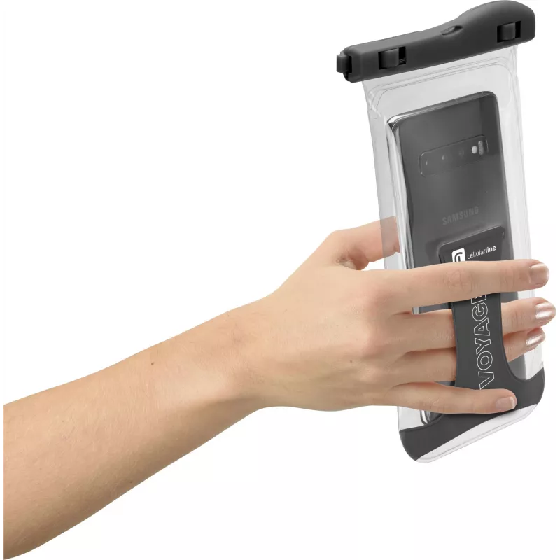 Cellularline Voyager - Capa universal impermeável para smartphone, capa tipo bolsa, Universal, Universal, 80 x 165 mm, Preto