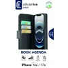 Cellularline Book Agenda - Capa tipo livro para iPhone 16e/17e em pele sintética com fecho magnético