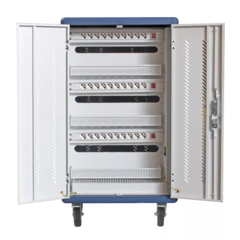 Techly I-CABINET-30DUTY carrinho/armário de gestão de equipamentos portátil Branco, Azul